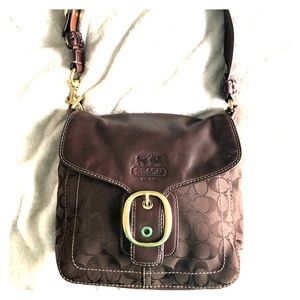 Brown Coach Buckle Bag